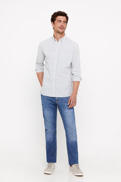 Cortefiel Camisa rayas planchado fácil Azul