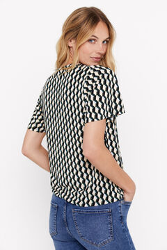 Cortefiel Top fluido tejido smock Multicolor