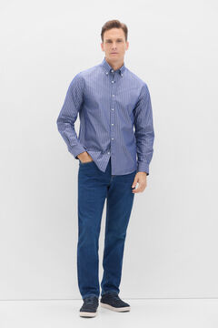 Cortefiel Camisa rayas coolmax Azul marino