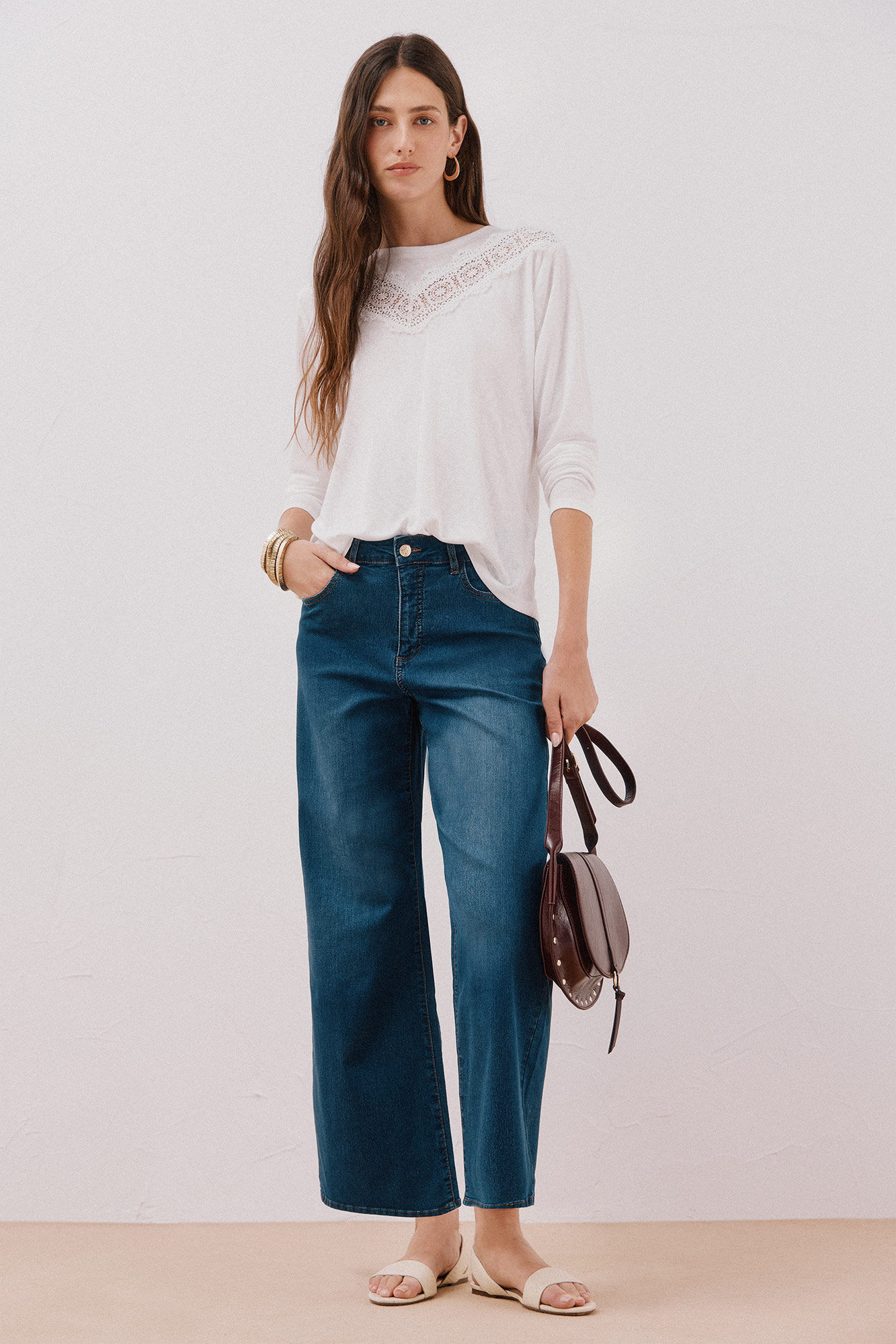 Cortefiel Playera b&aacute;sica  Blanco