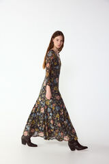 Slowlove Vestido estampado con vuelo Multicolor