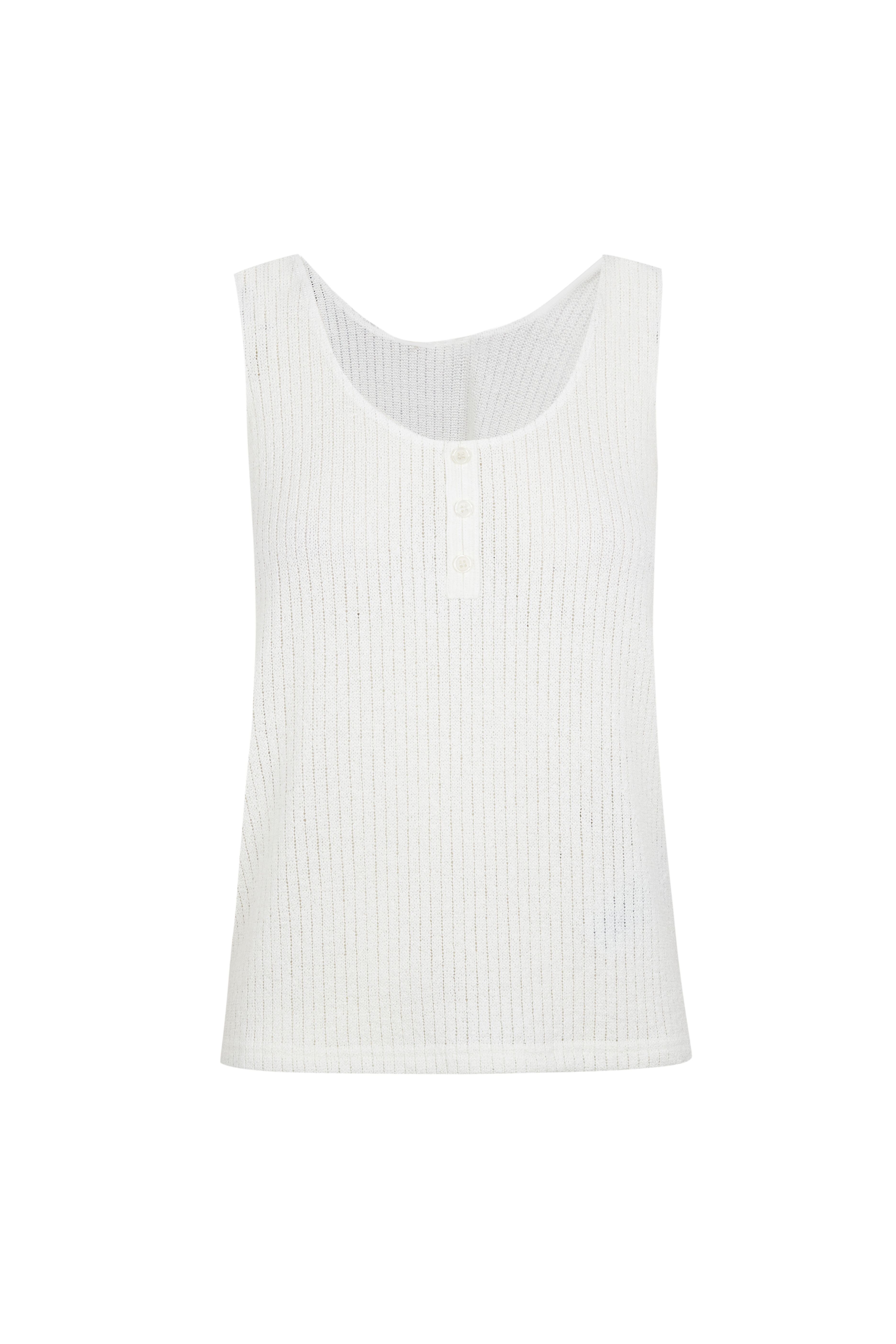 Slowlove Top tirantes botones Blanco