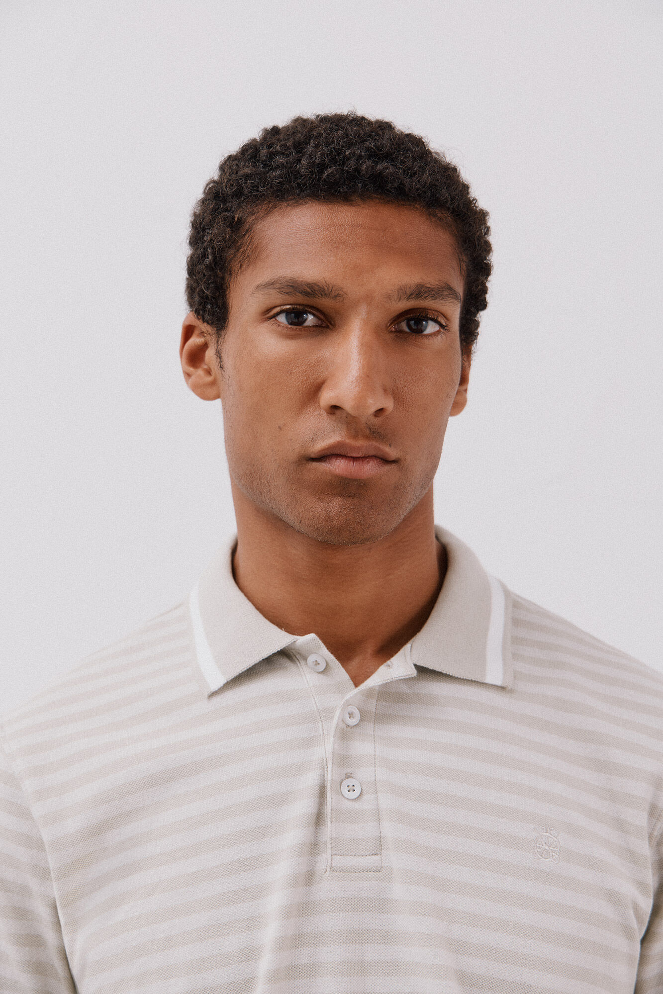 Cortefiel Polo rayas oxford Beige