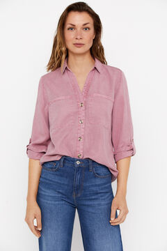 Cortefiel Camisa Cargo 100% Tencel Arena