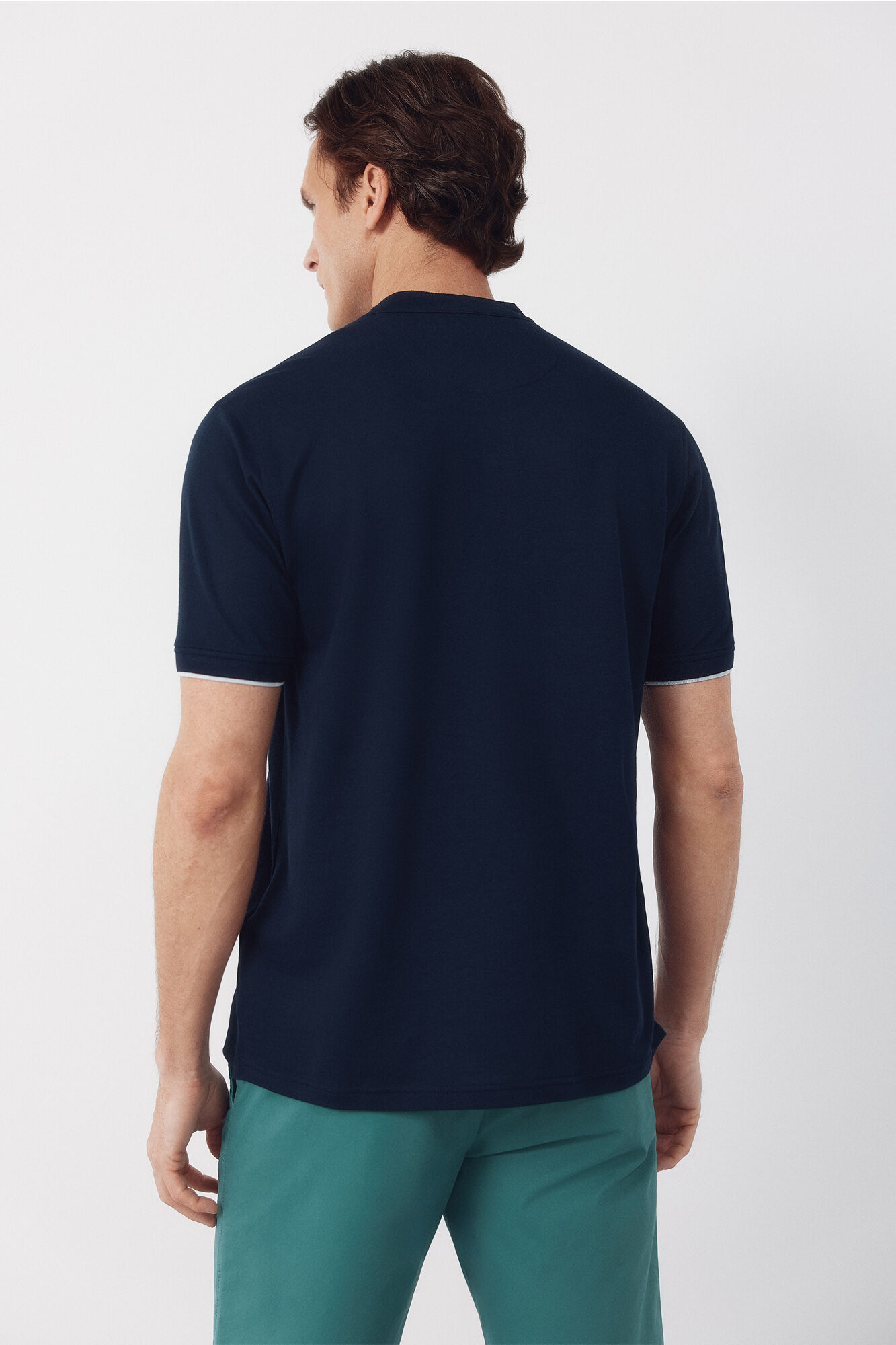 Cortefiel Polo cuello mao Azul marino