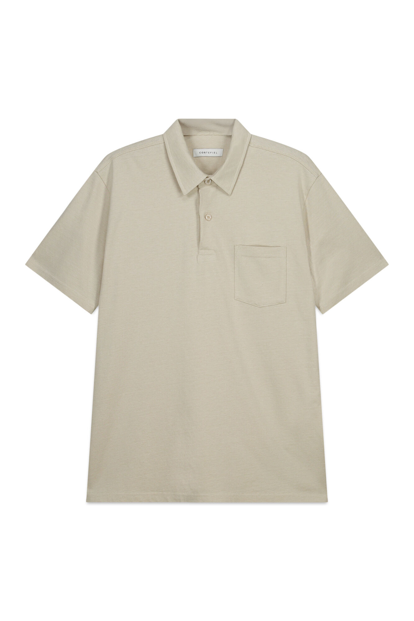 Cortefiel Polo rayas bolsillo Beige