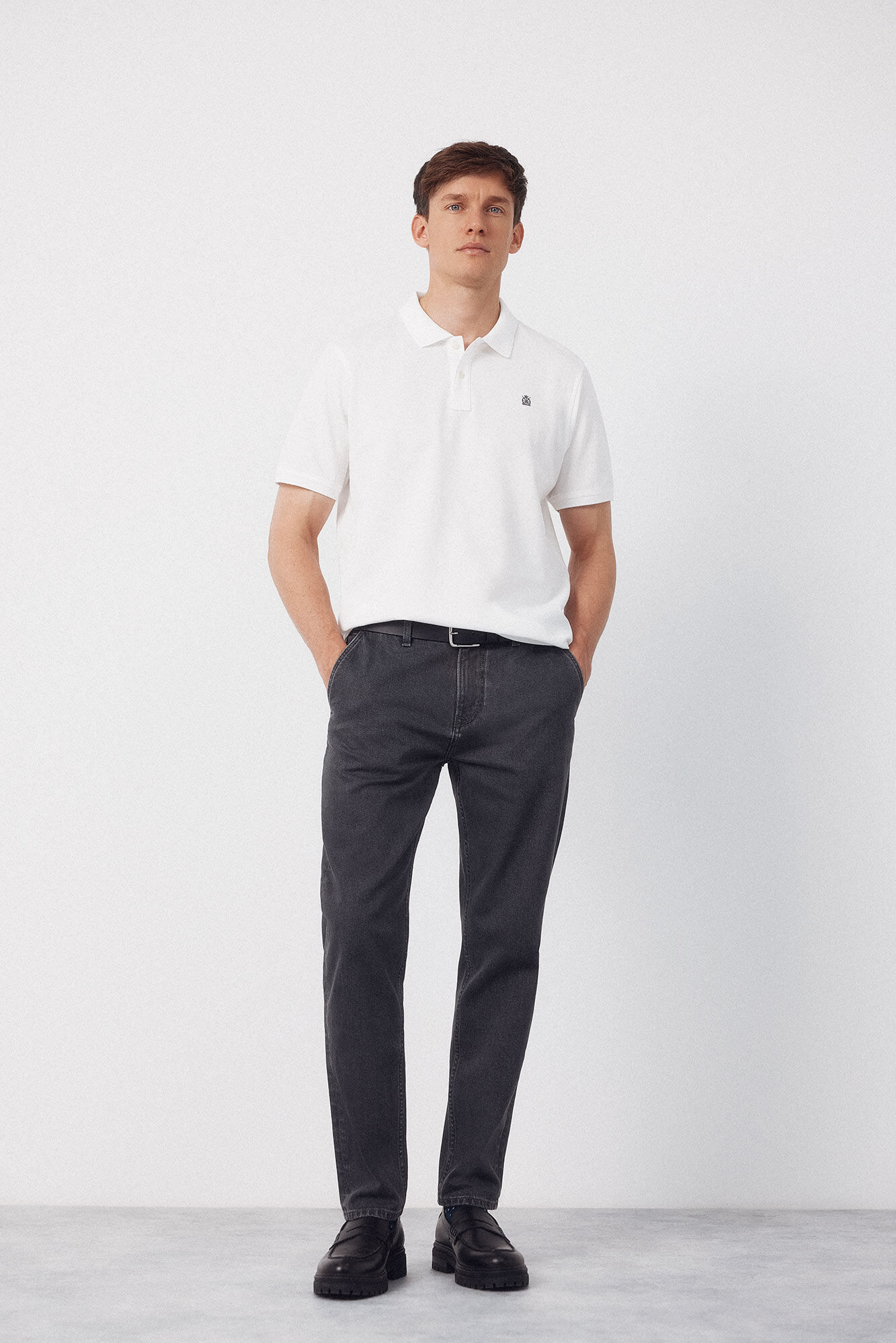 Cortefiel Polo b&aacute;sico piqu&eacute; Blanco