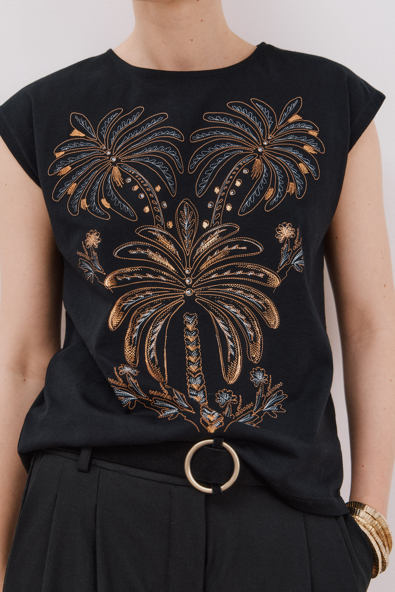 Cortefiel Playera sin mangas estampada