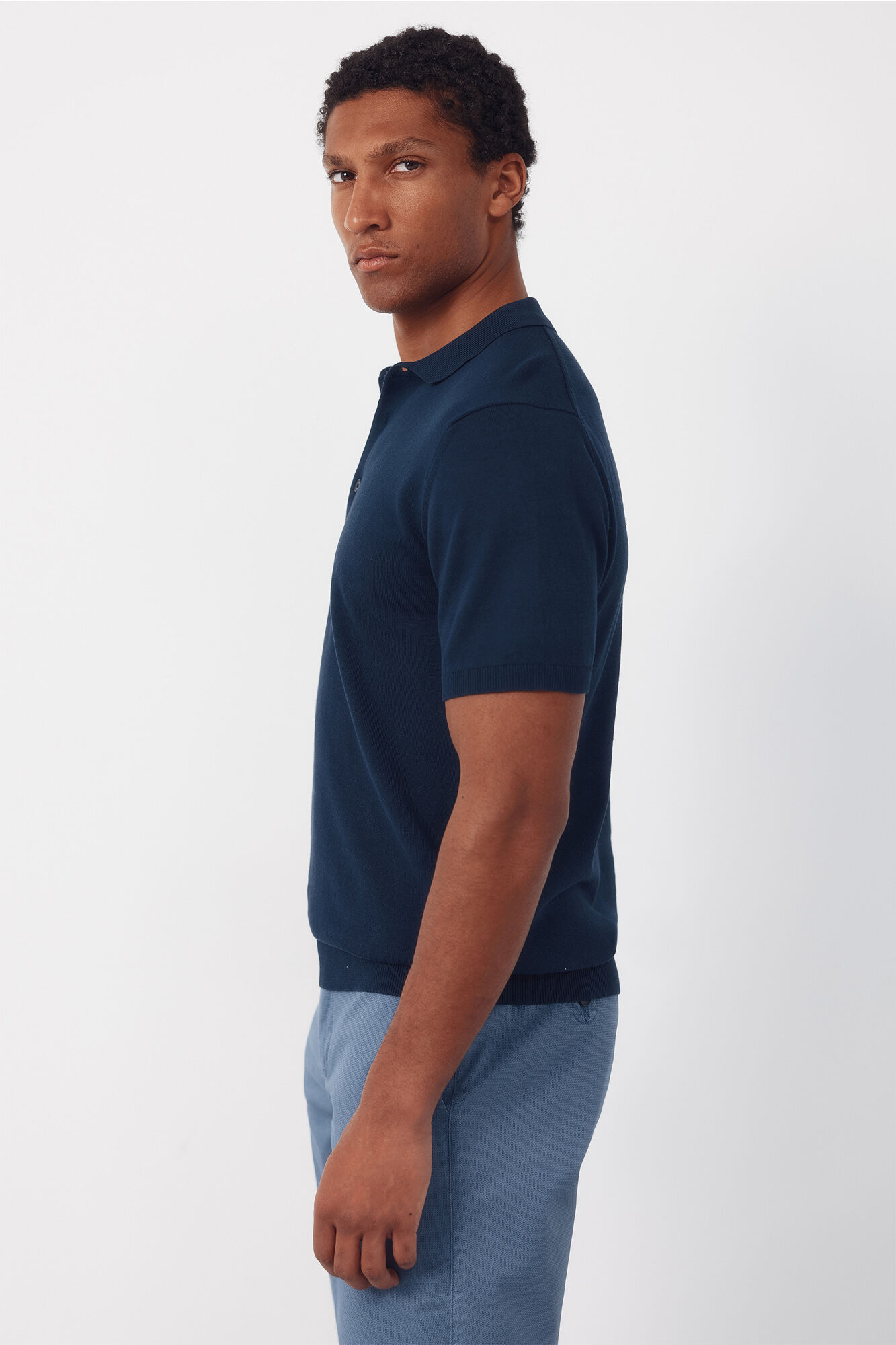 Cortefiel Jersey polo b&aacute;sico manga corta Azul marino