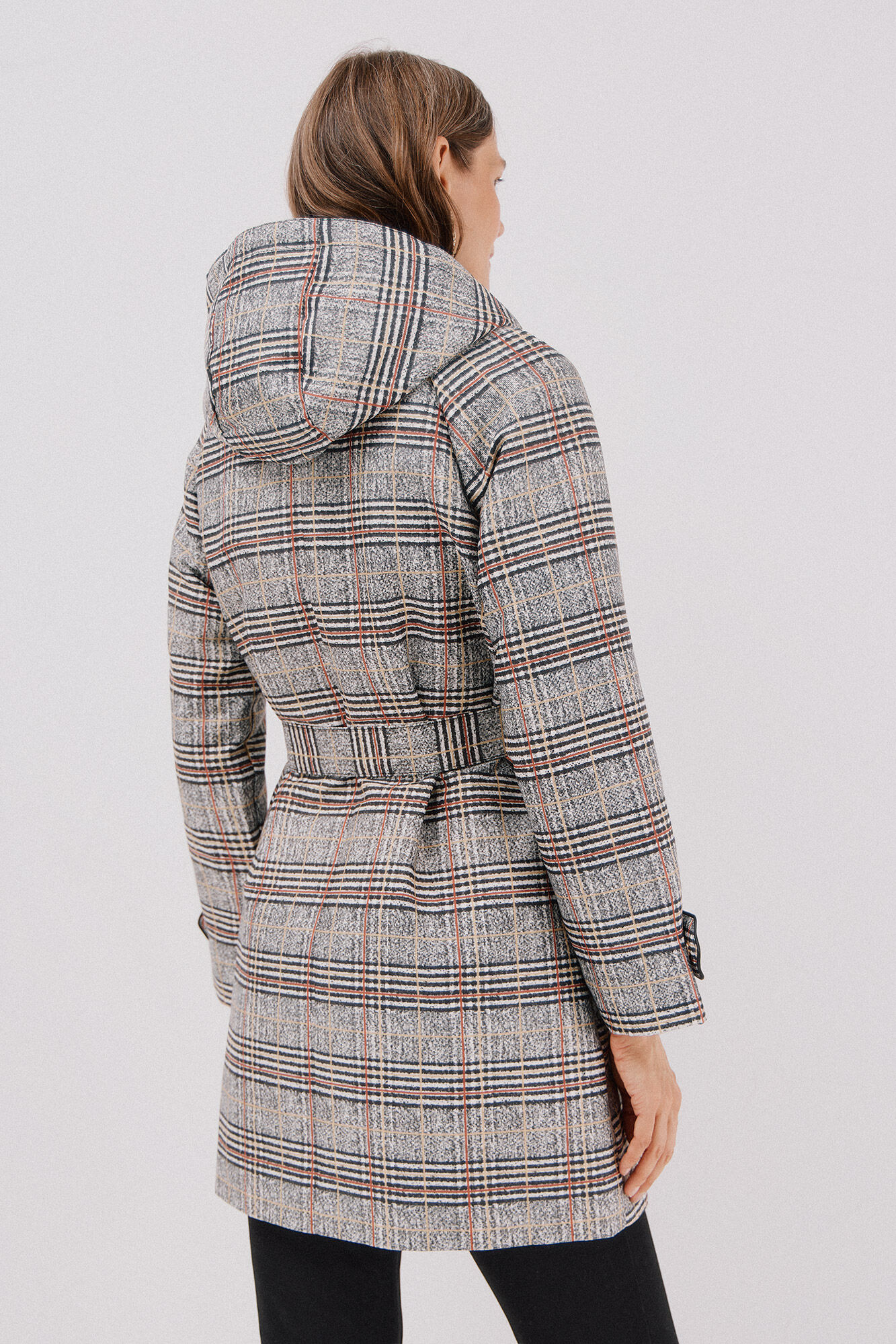 Cortefiel Gabardina satinada capucha desmontable Multicolor