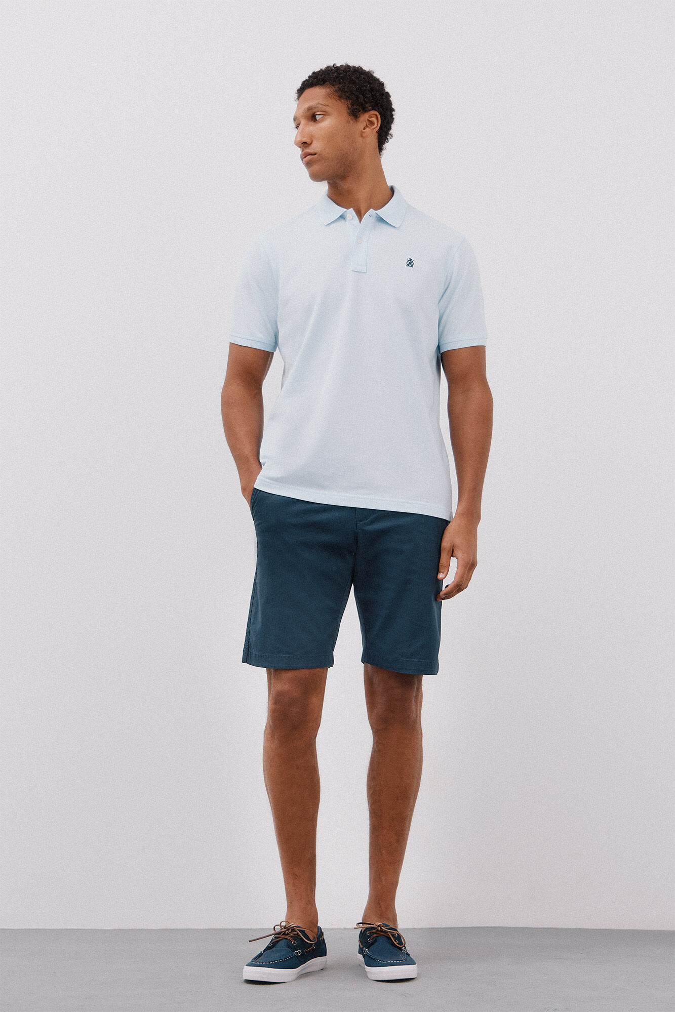 Cortefiel Polo b&aacute;sico piqu&eacute; Azul