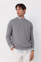 Cortefiel Sudadera estructura cuello caja Gris
