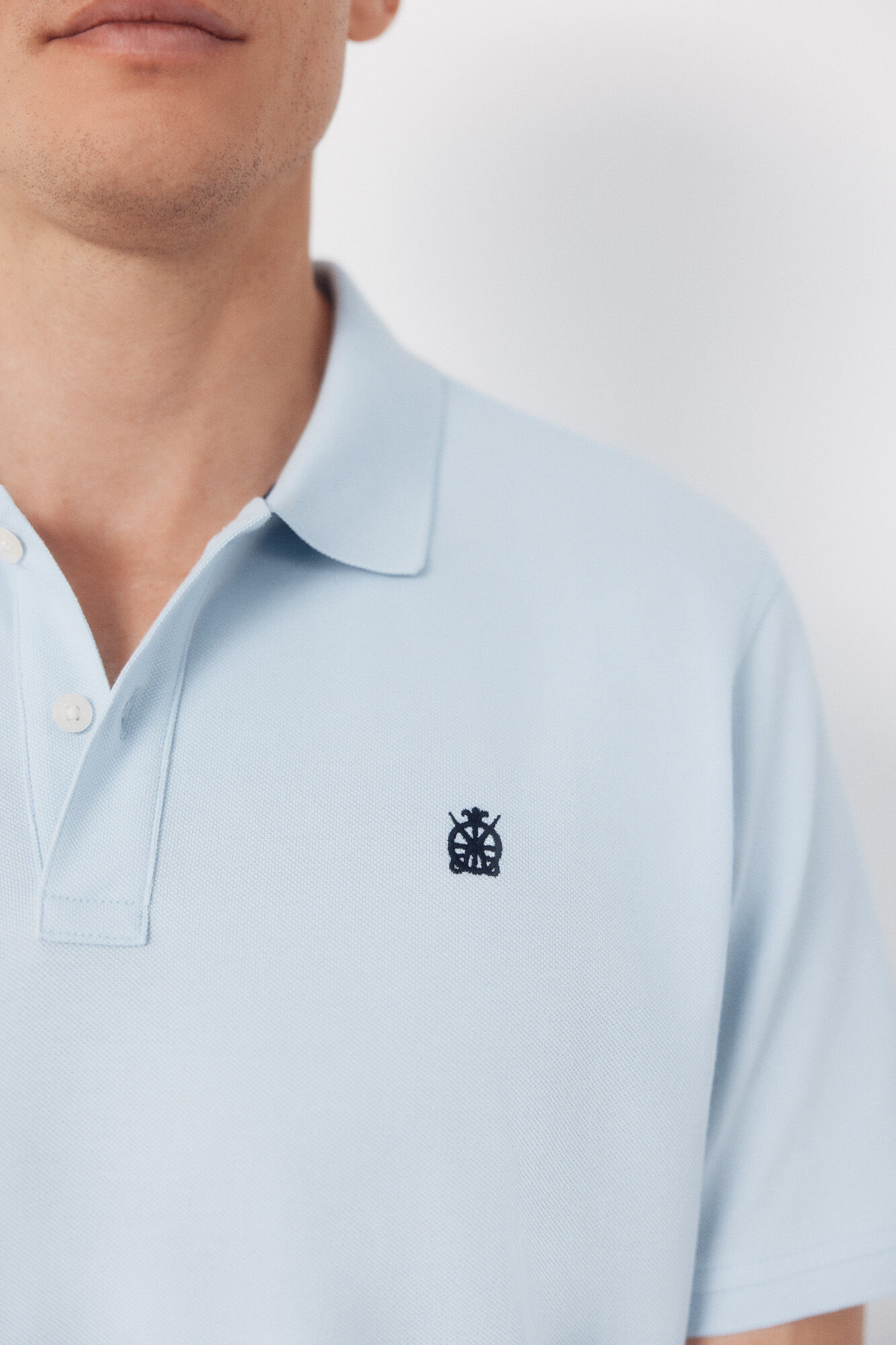 Cortefiel Polo b&aacute;sico piqu&eacute; Azul