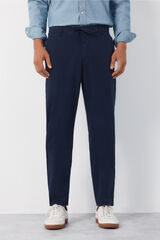 Cortefiel Jogger popelin con gomas regular Azul marino