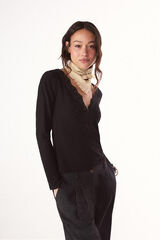 Slowlove Top estrucutura detalle blonda Negro