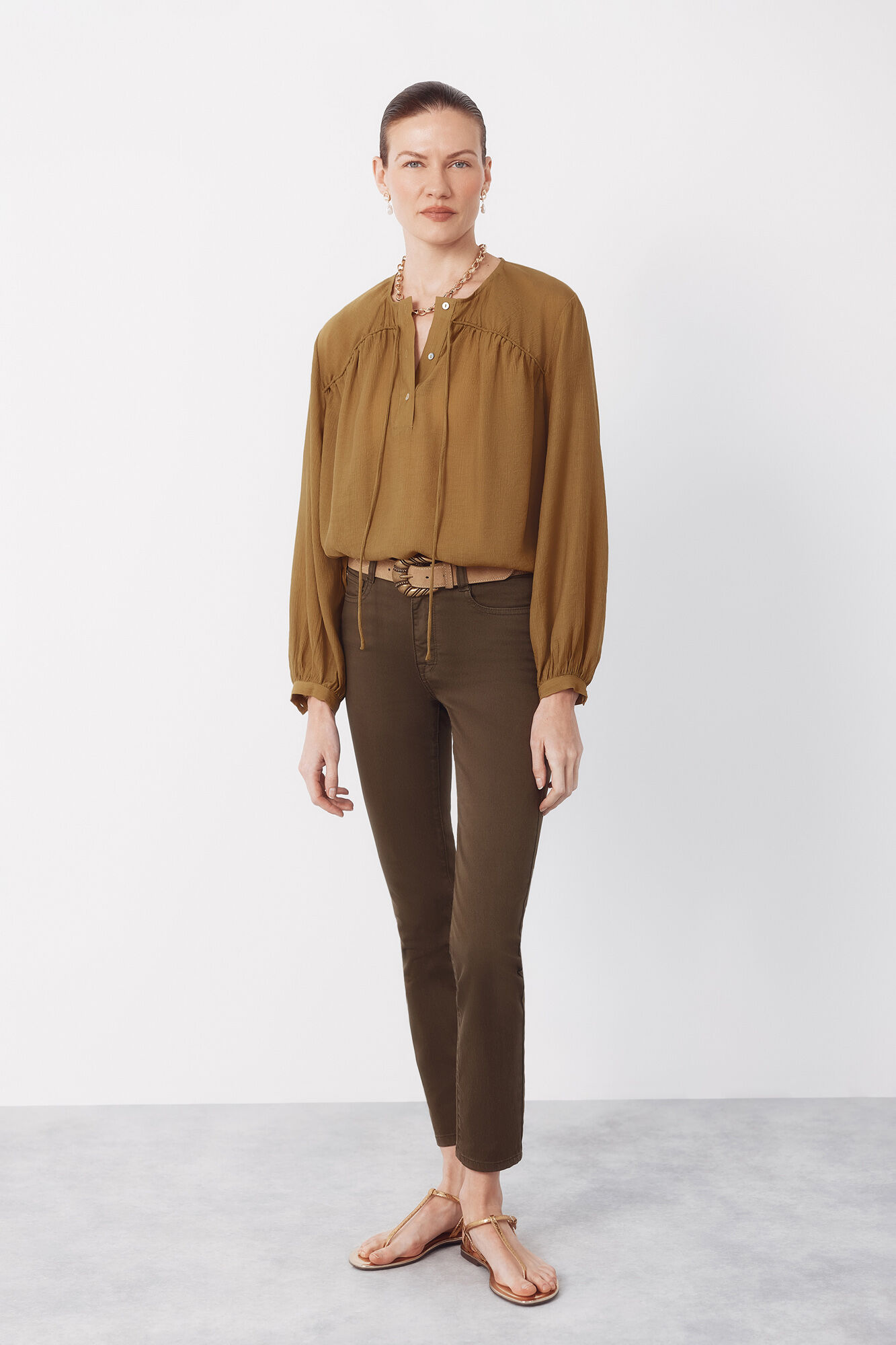 Cortefiel Blusa con cord&oacute;n