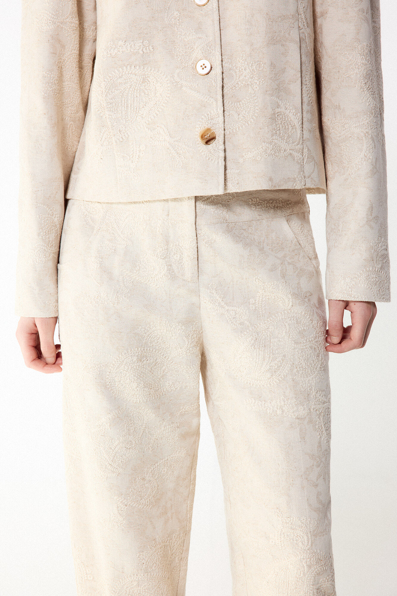 Slowlove Pantal&oacute;n recto bordado