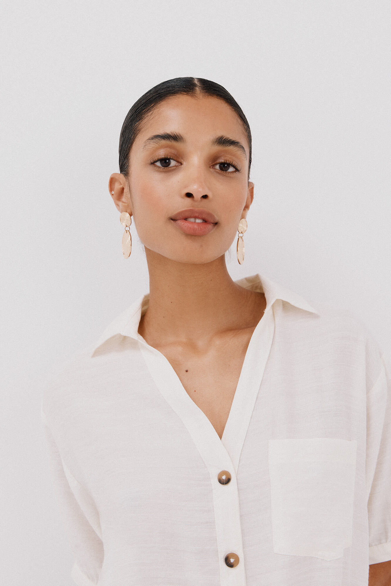 Cortefiel Camisa estampado animal Blanco