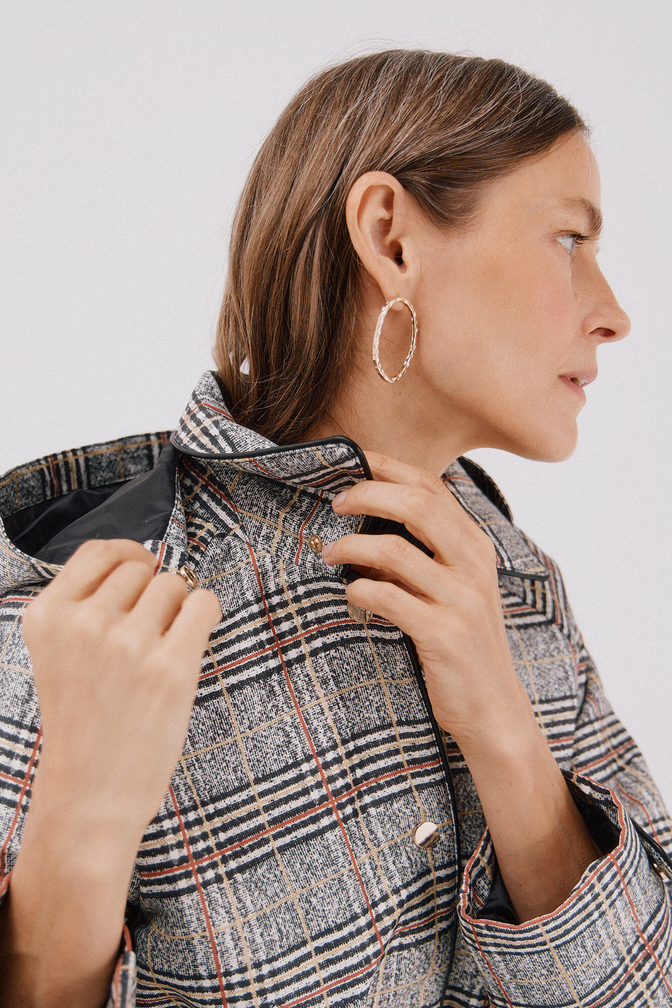 Cortefiel Gabardina satinada capucha desmontable Multicolor