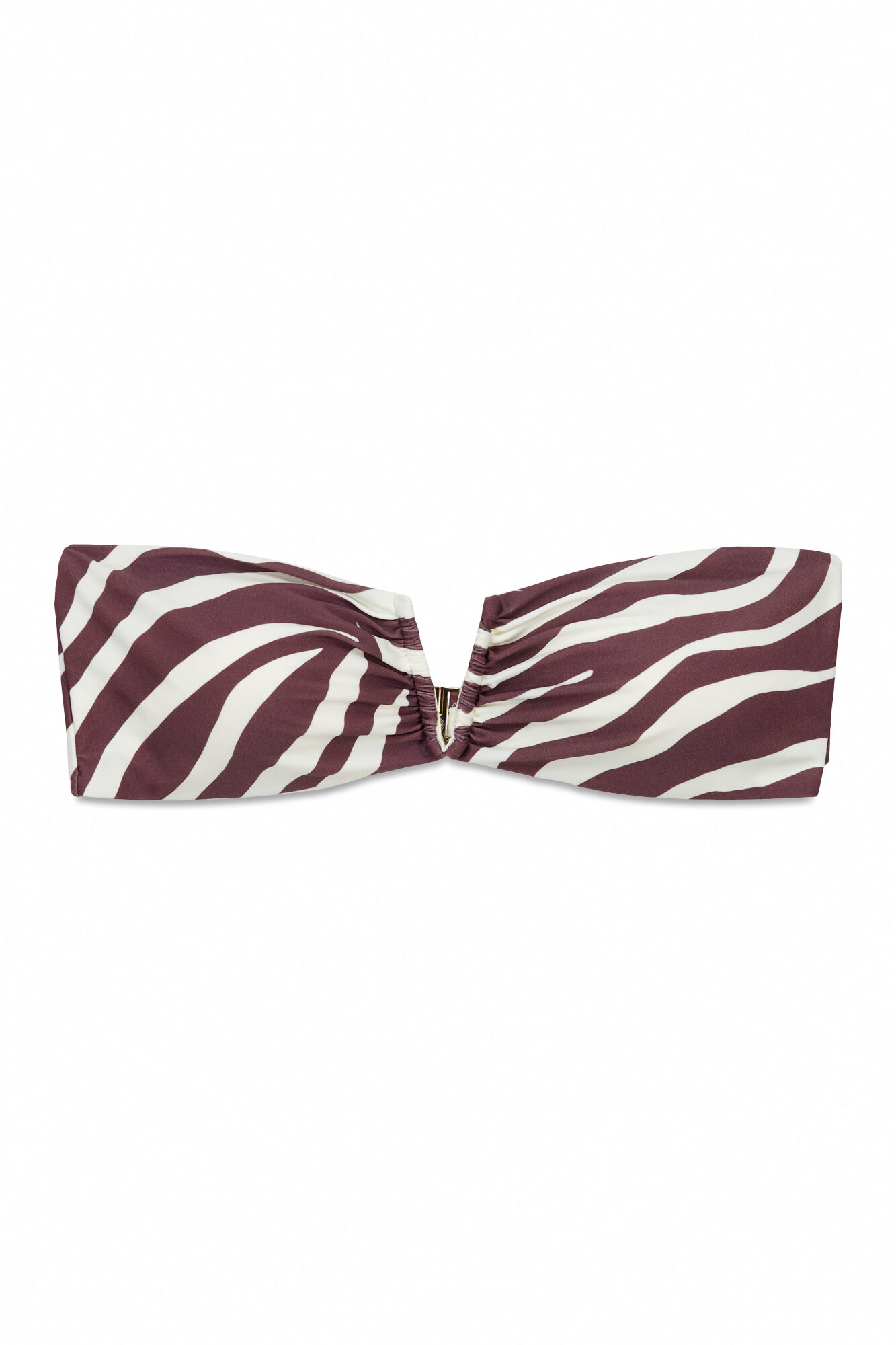 Cortefiel Top de bikini bandeau Estampado marr&oacute;n