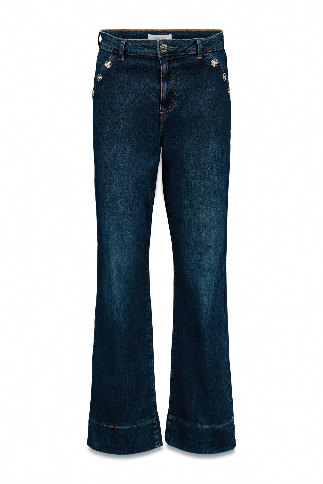 Cortefiel Pantalones palazzo botones Azul