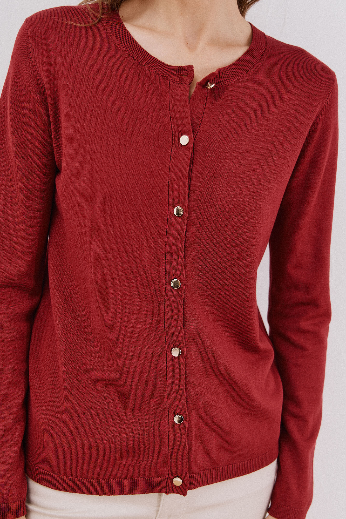 Cortefiel Su&eacute;ter de tejido fino Granate