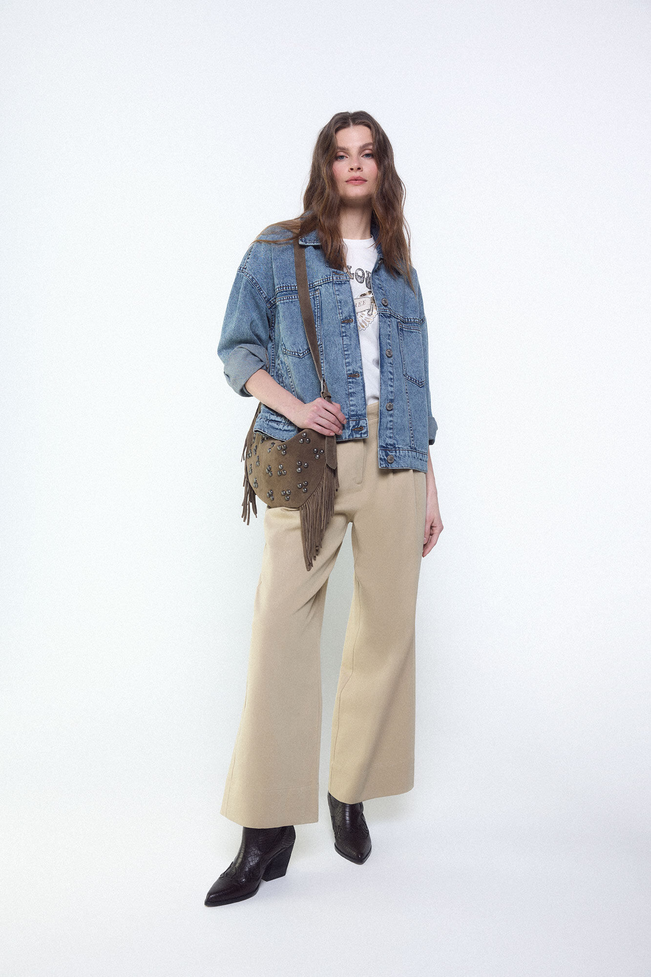 Slowlove Pantal&oacute;n tobillero ancho Beige