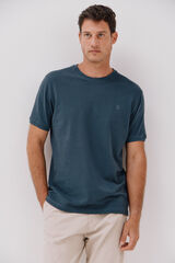 Cortefiel Playera básica piqué Azul