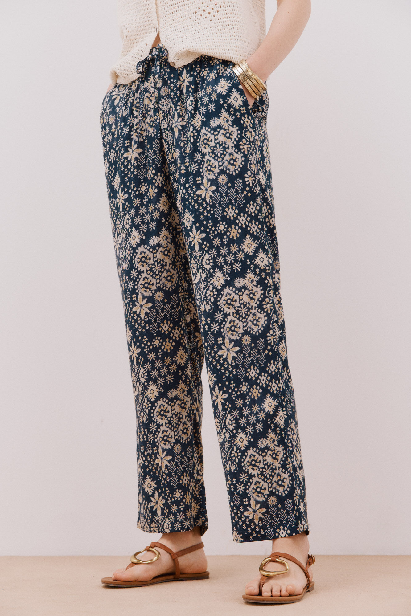 Cortefiel Pantal&oacute;n fluido estampado