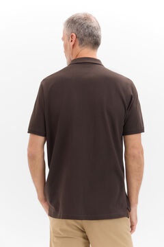 Cortefiel Polo básico Marrón oscuro