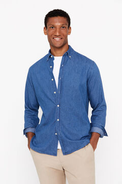 Cortefiel Camisa denim Azul