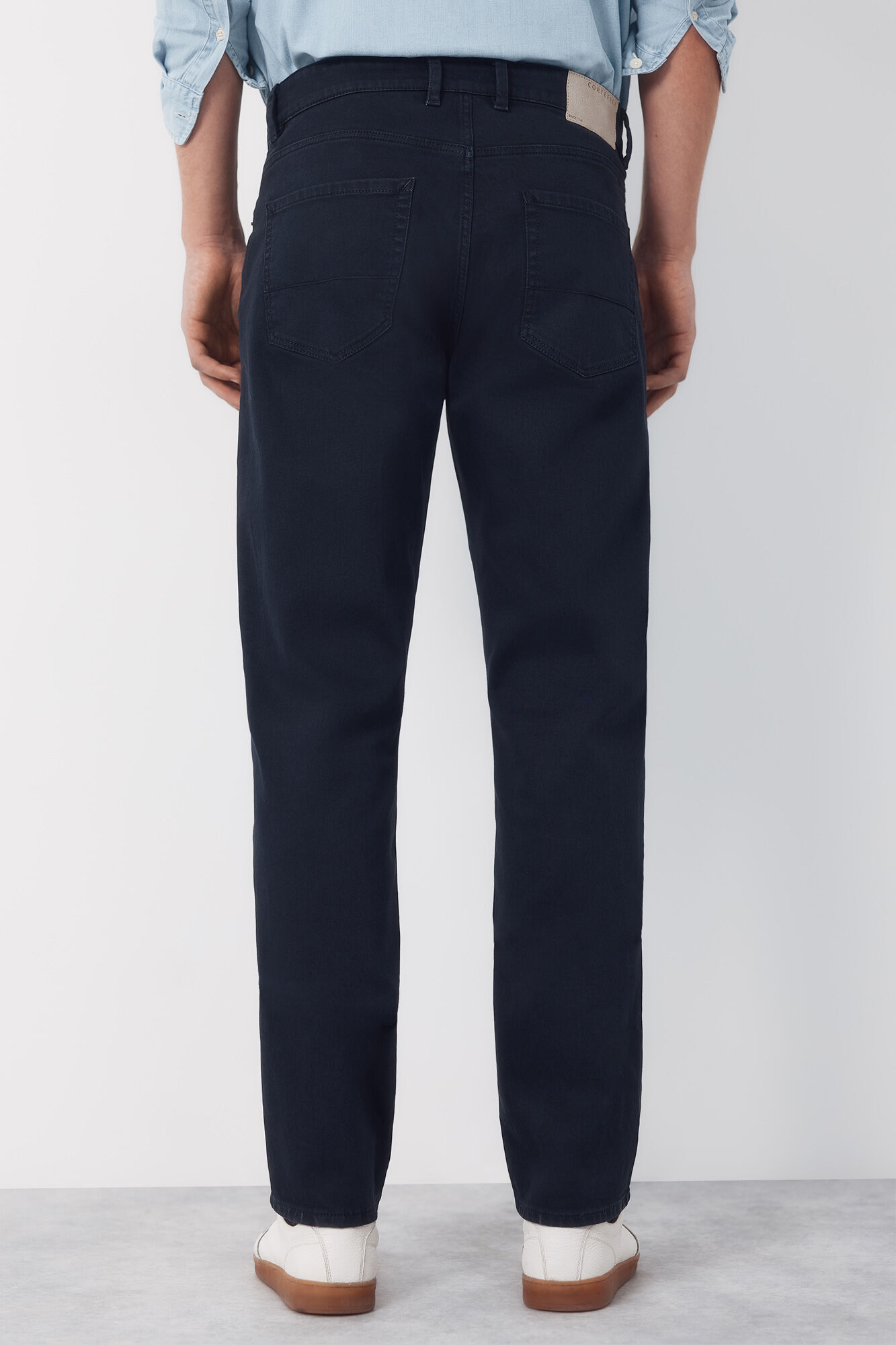 Cortefiel Pantal&oacute;n 5 bolsillos color regular fit Azul marino