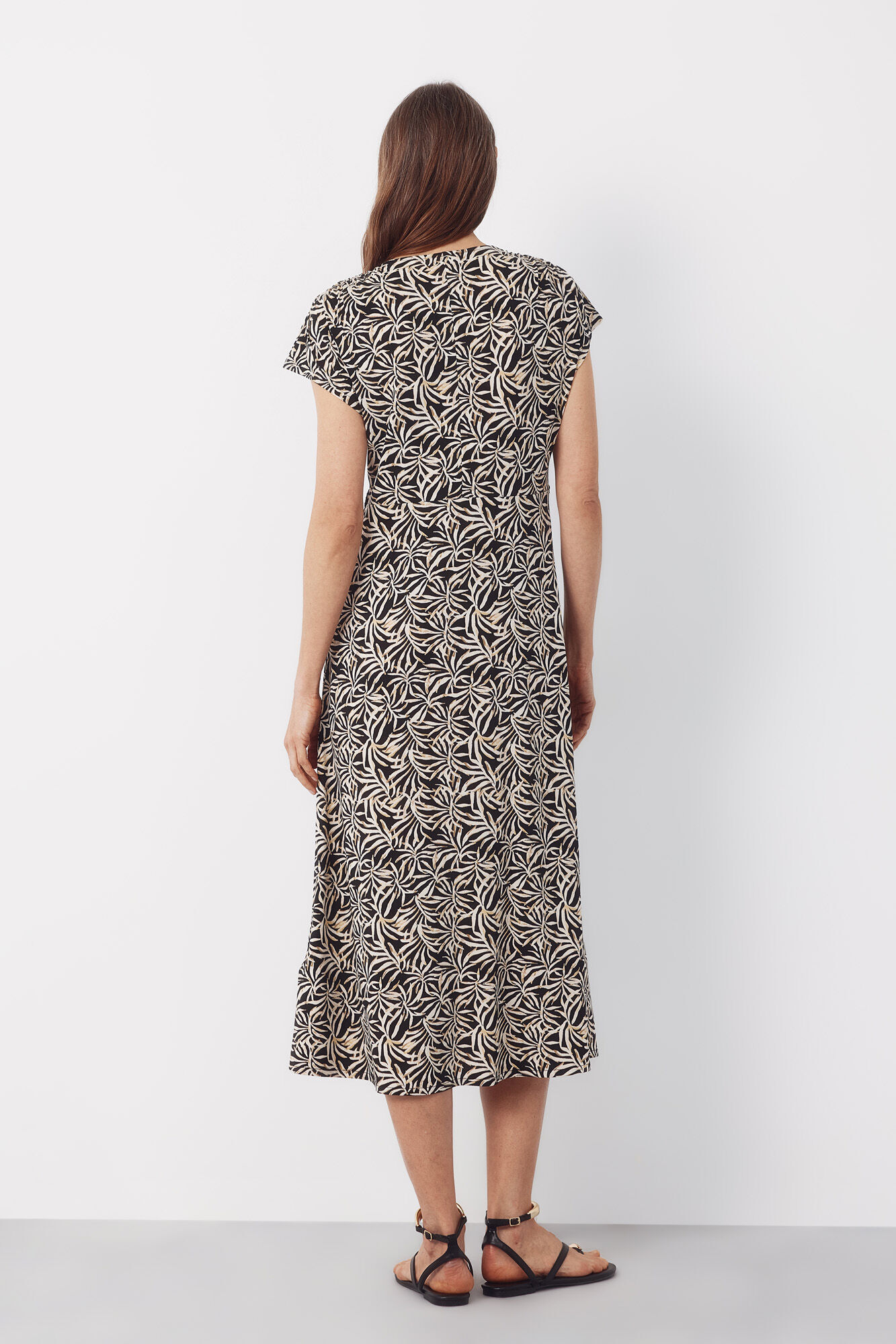 Cortefiel Vestido estampado de trenza Estampado gris