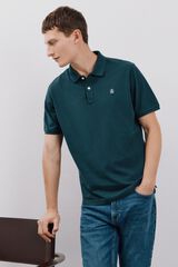 Cortefiel Polo básico piqué Azul
