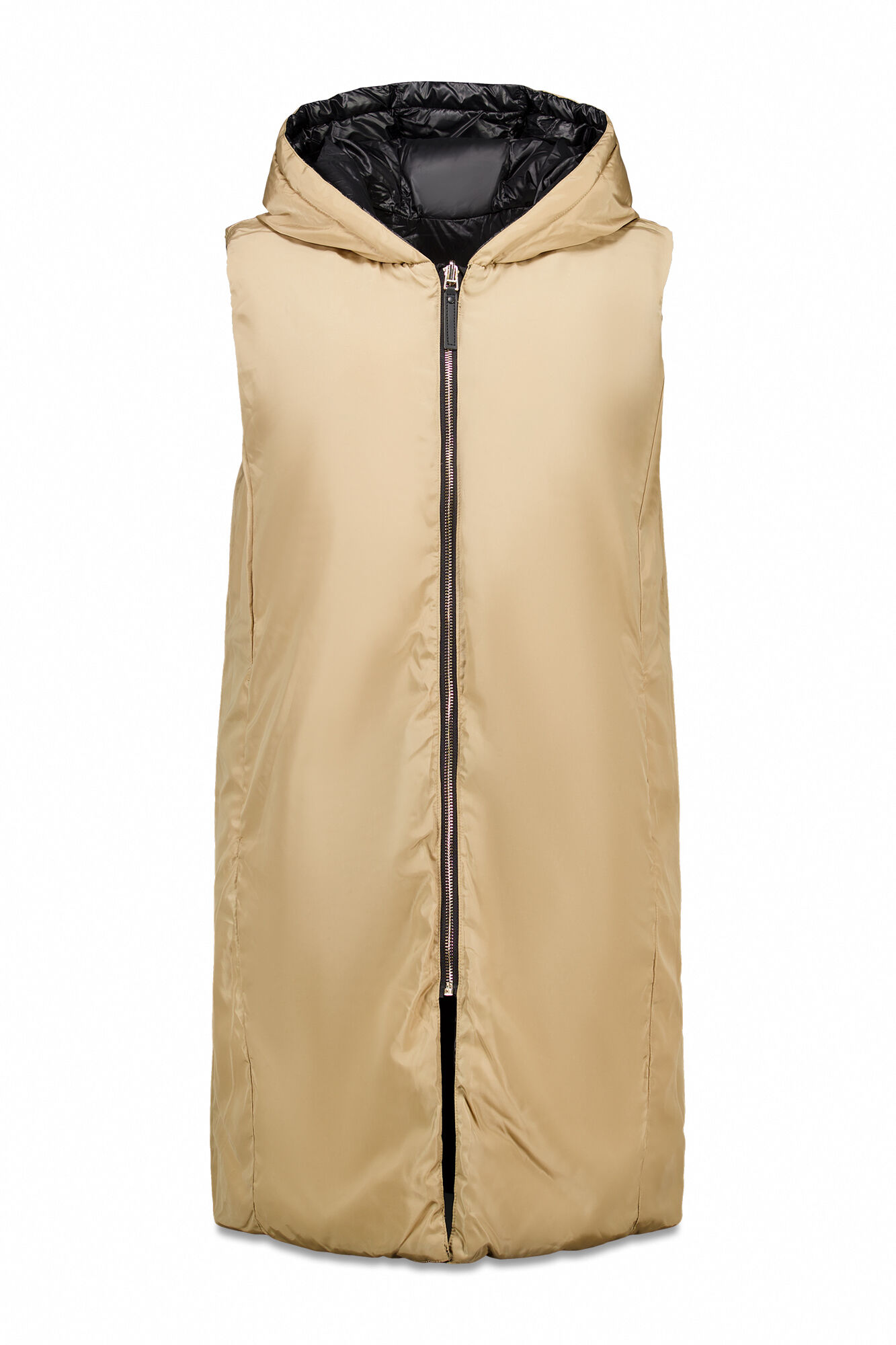 Cortefiel Chaleco largo reversible Negro