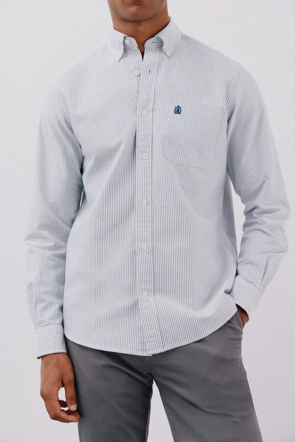 Cortefiel Camisa oxford raya candela Azul marino