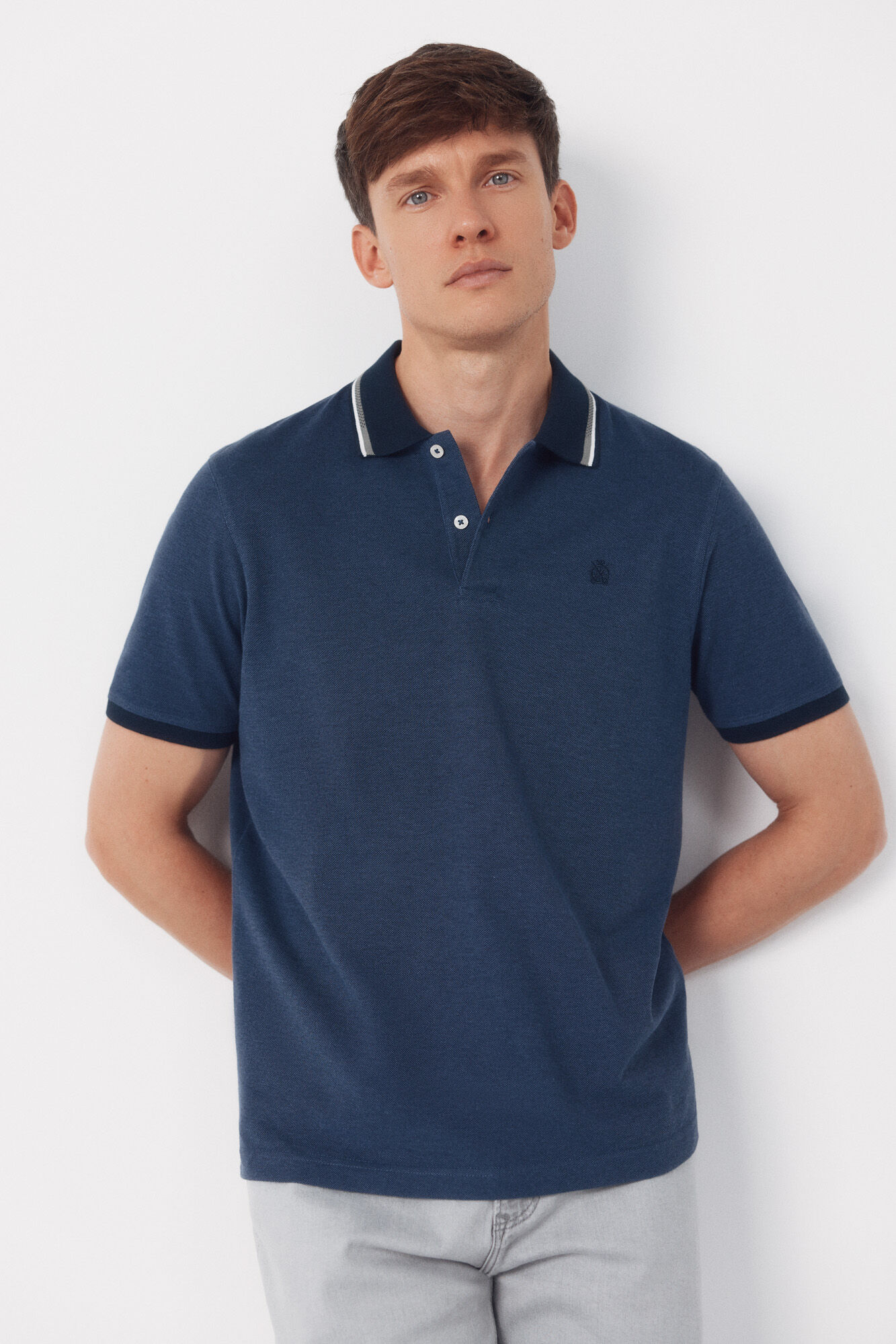 Cortefiel Polo oxford Azul marino