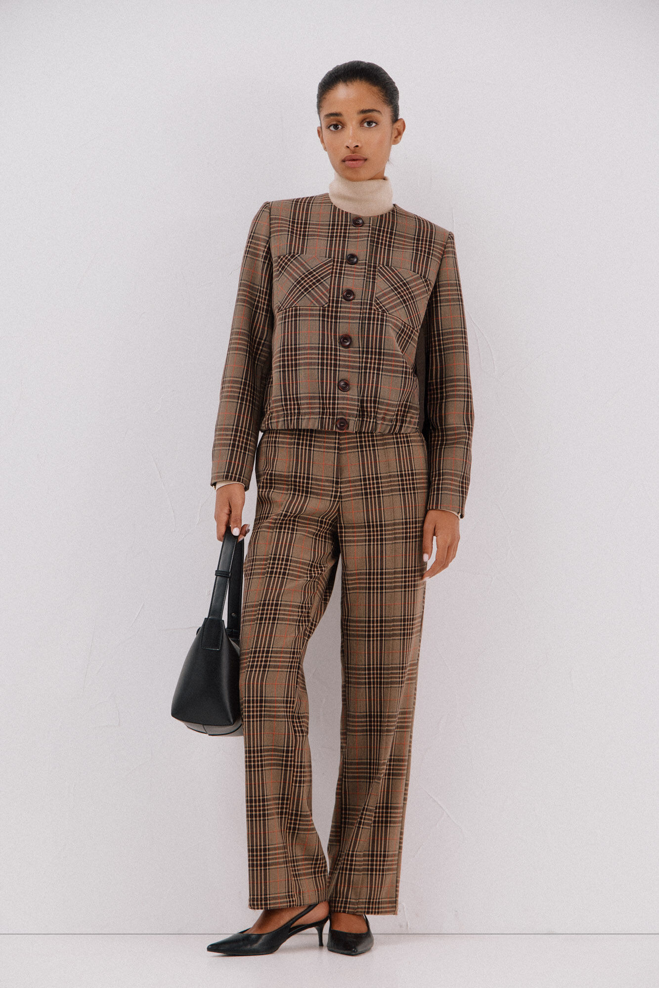 Cortefiel Chaqueta a cuadros Arena