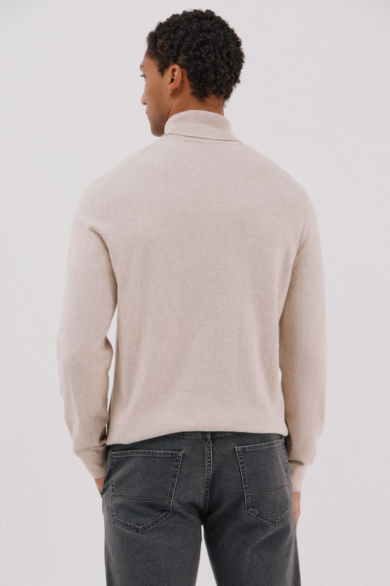 Cortefiel Su&eacute;ter algod&oacute;n cashmere cuello alto Beige