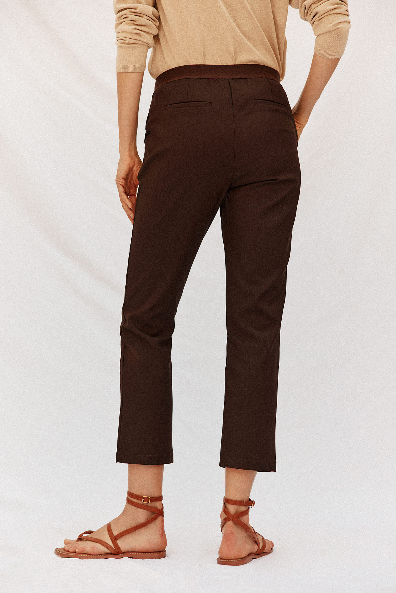 Cortefiel Pantal&oacute;n recto con el&aacute;stico en la espalda Arena