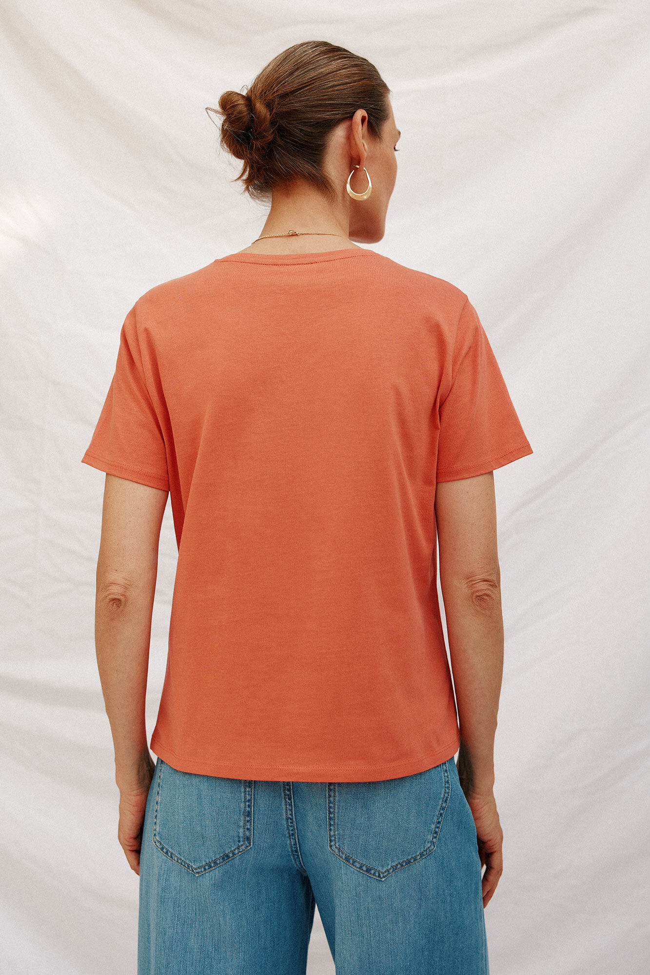 Cortefiel Playera estampado posicional Naranja