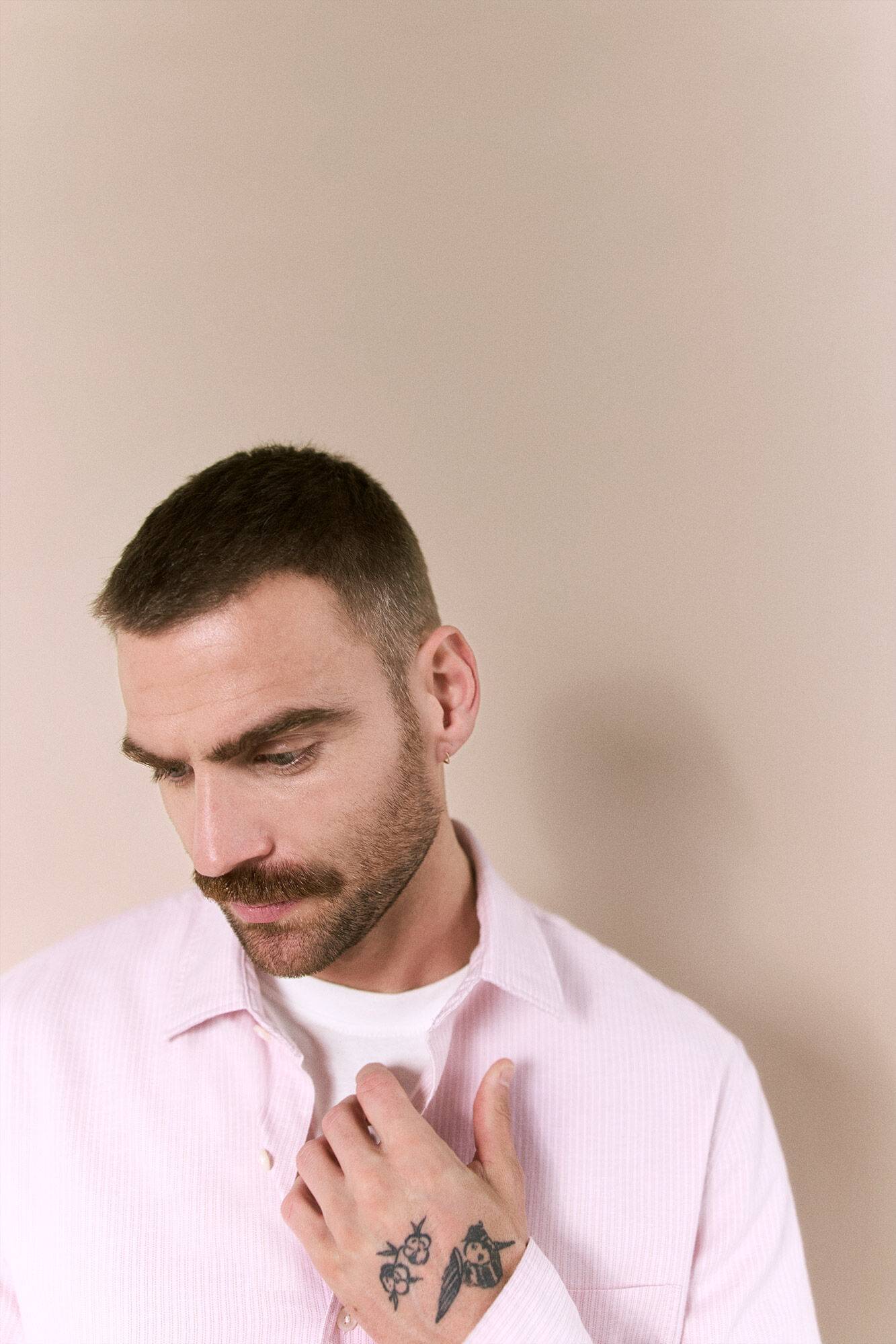 OOTO Camisa algod&oacute;n lino rayas Rosa