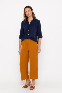 Cortefiel Camisa Cargo 100% Tencel Turquesa