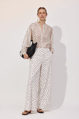 Cortefiel Pantal&oacute;n palazzo de puntos Estampado blanco