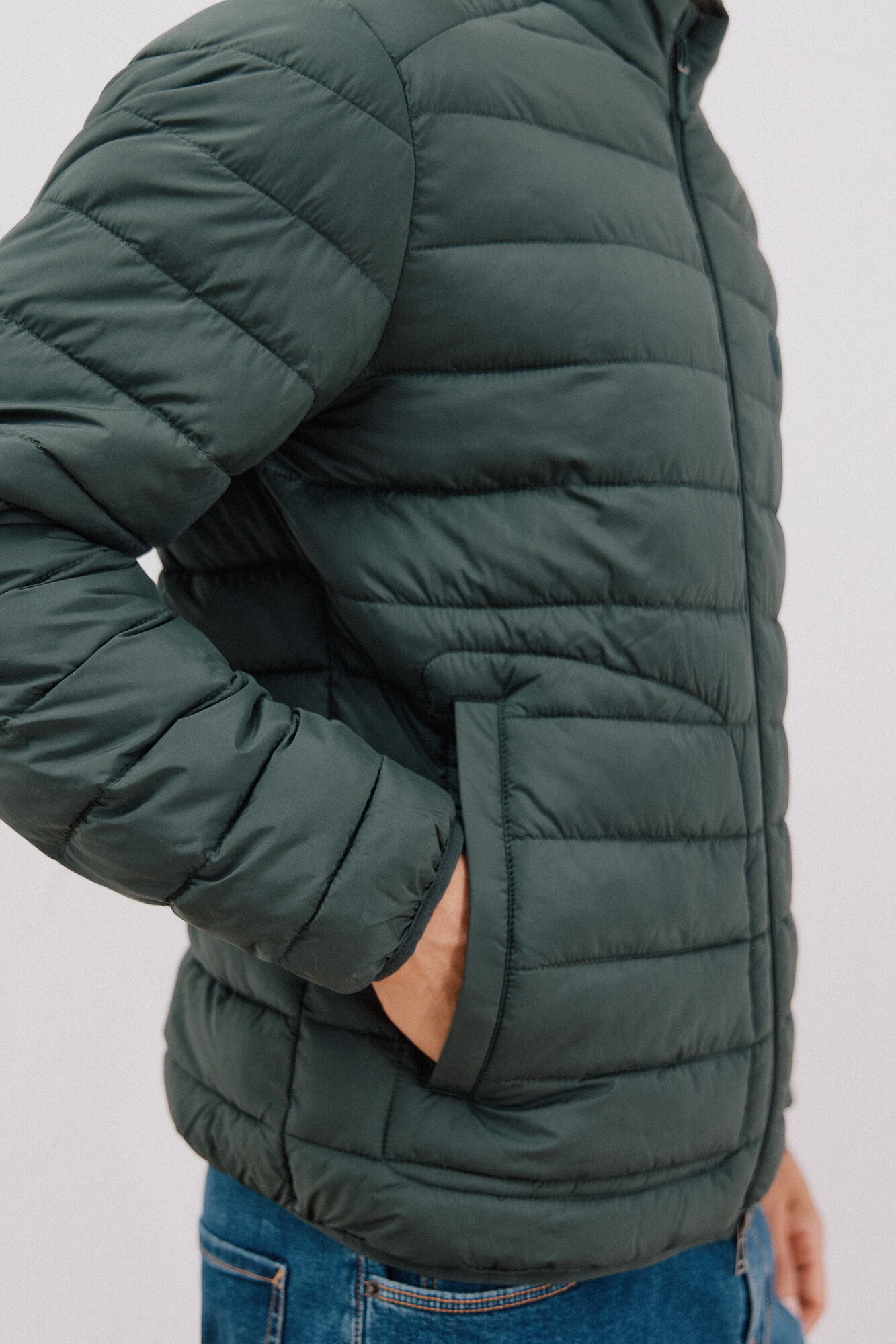 Cortefiel Chamarra acolchada ultralight Verde oscuro