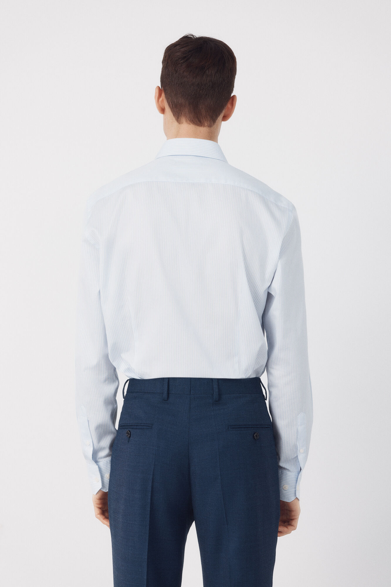 Cortefiel Camisa vestir rayas slim fit f&aacute;cil plancha Azul