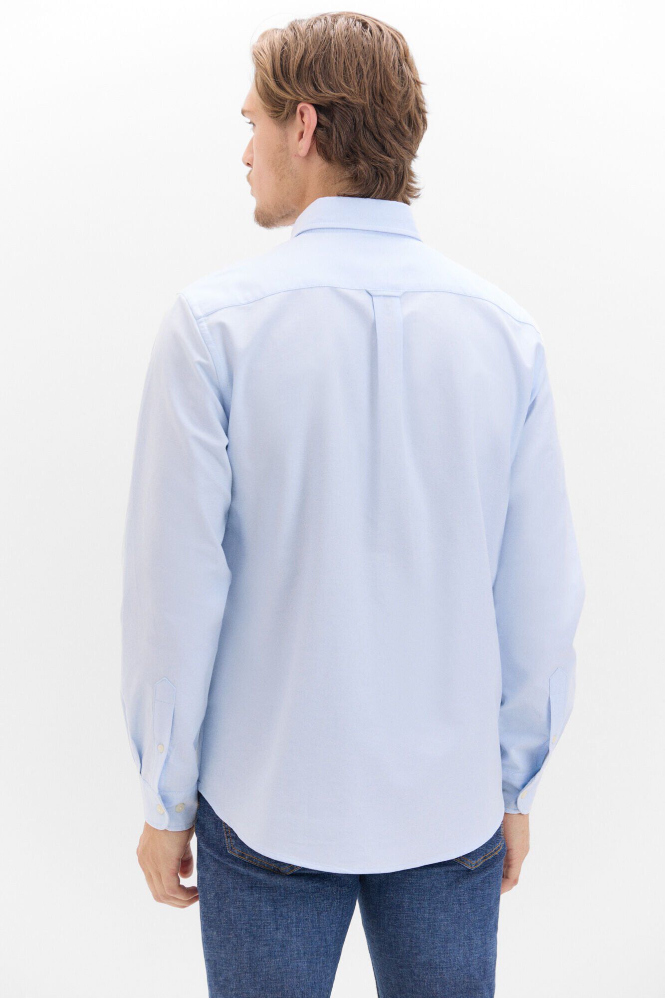 Cortefiel Camisa oxford liso Azul