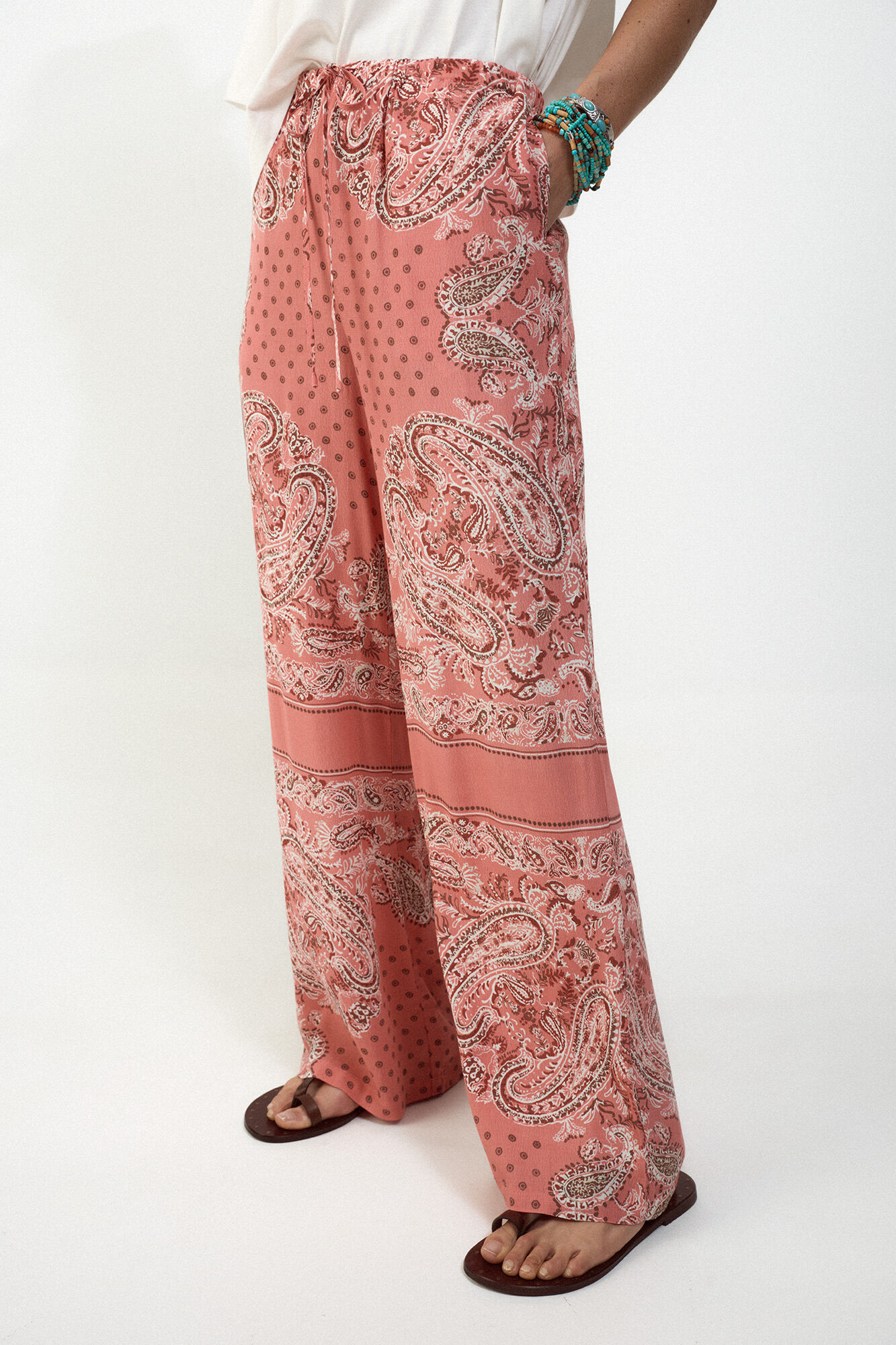 Slowlove Pantal&oacute;n fluido estampado