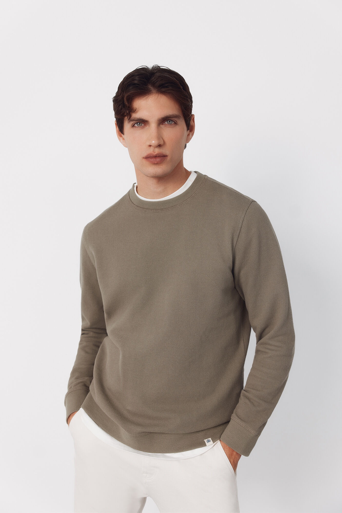 Cortefiel Sudadera estructura cuello caja