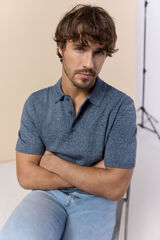 OOTO Jersey polo manga corta torzal Azul